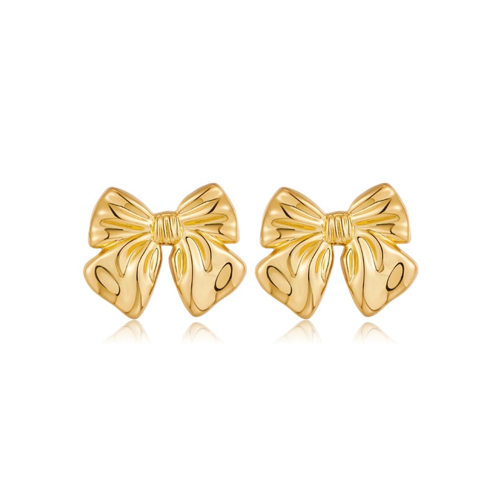 European And American Style Hot Bow Earrings Copper Plating 18K