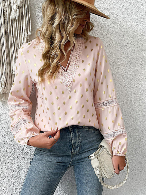 New women's long sleeve bronzing shirt