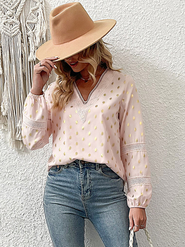New women's long sleeve bronzing shirt