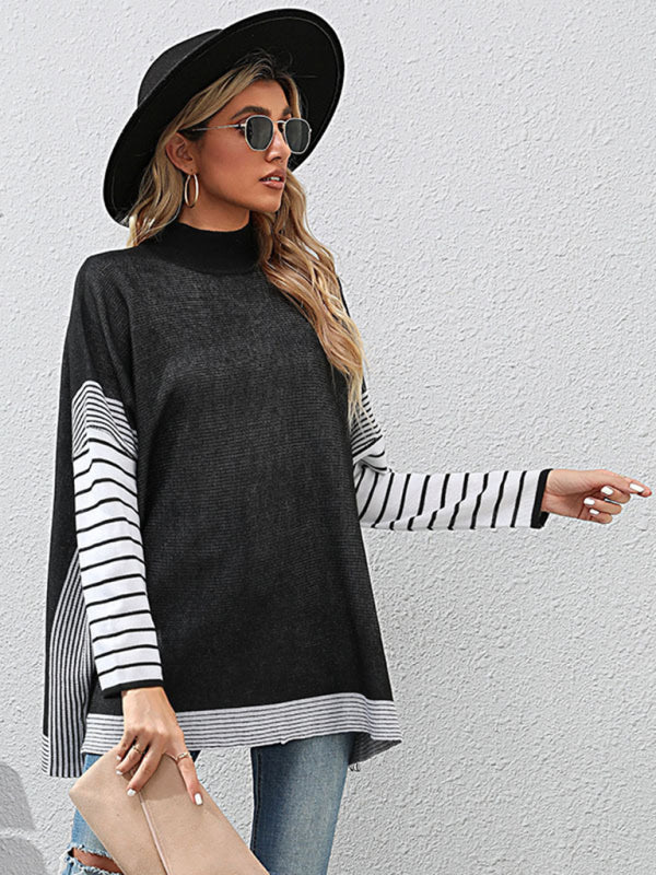 New women's long sleeve striped sweater