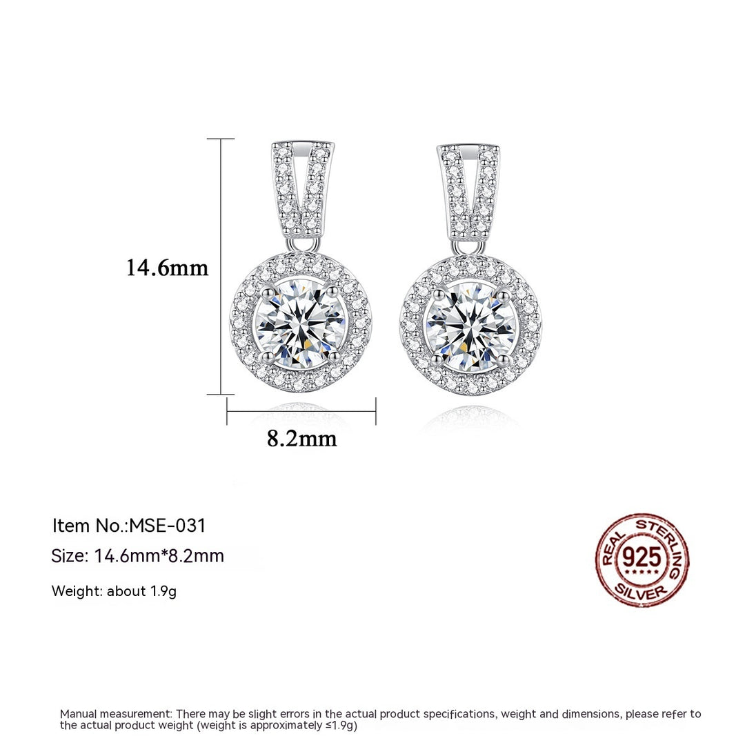 PAG & MAG Moissanite Earrings S925 Sterling Silver Stud Earrings