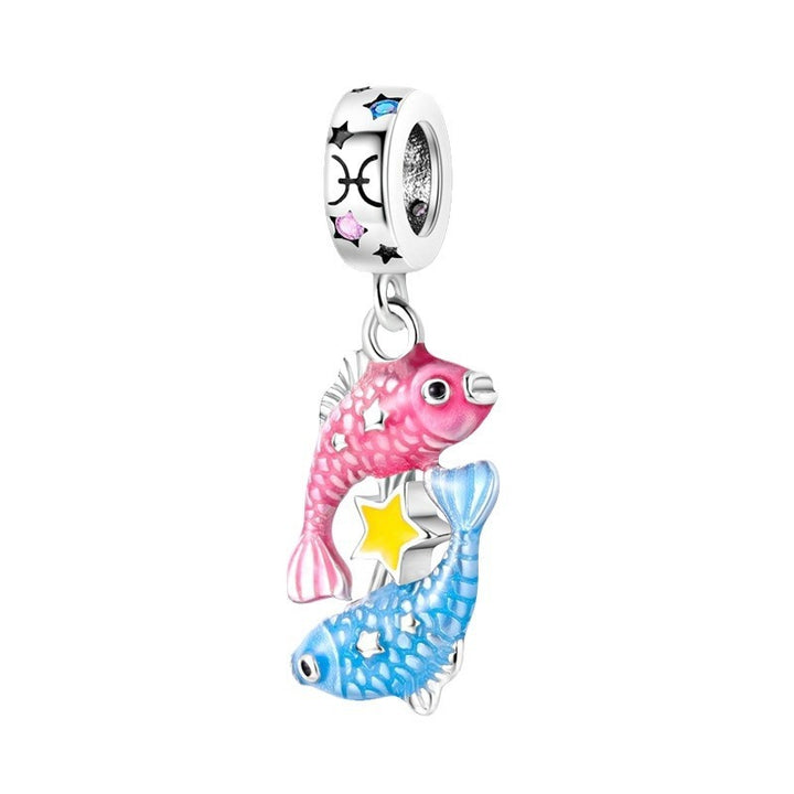 S925 Silver Colorful Luminous Twelve Constellation Pendant