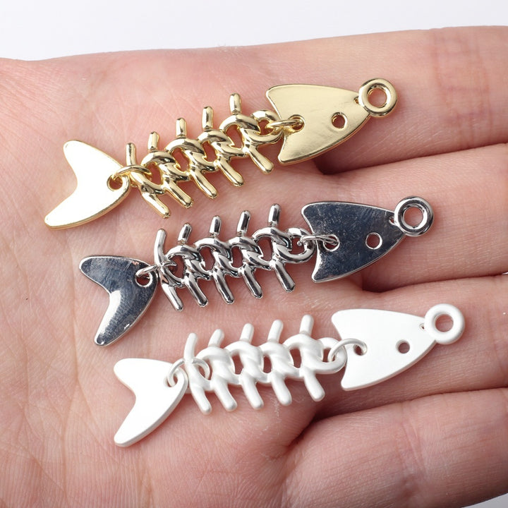 Creative Alloy Fishbone Small Pendant Diy Earrings Necklace Bracelet Jewelry Accessories