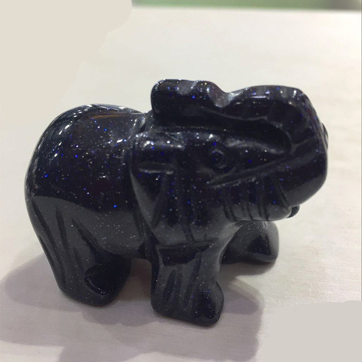 Natural Crystal Crafts Elephant Ornaments Crystal Stone Rough Souvenirs Creative Semi-Precious Stones Jade Craft Ornaments