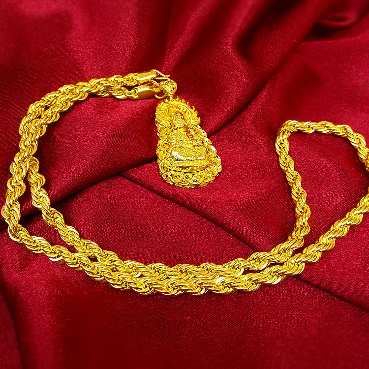 Hemp rope gold necklace