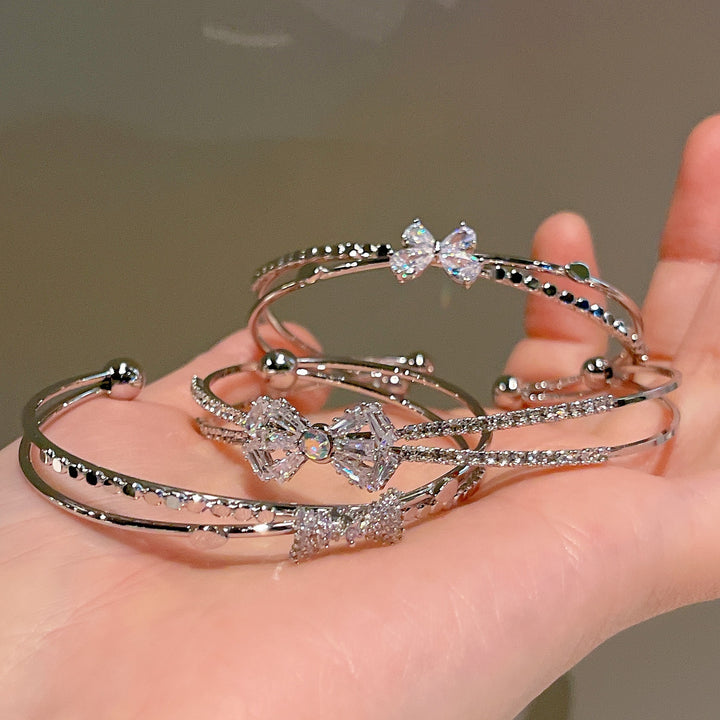 Women's Fashion Silver Niche Bow Bracelet