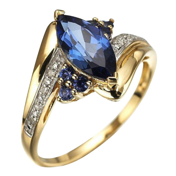 Women's Fashion Sapphire Plated 18K Gold Ring