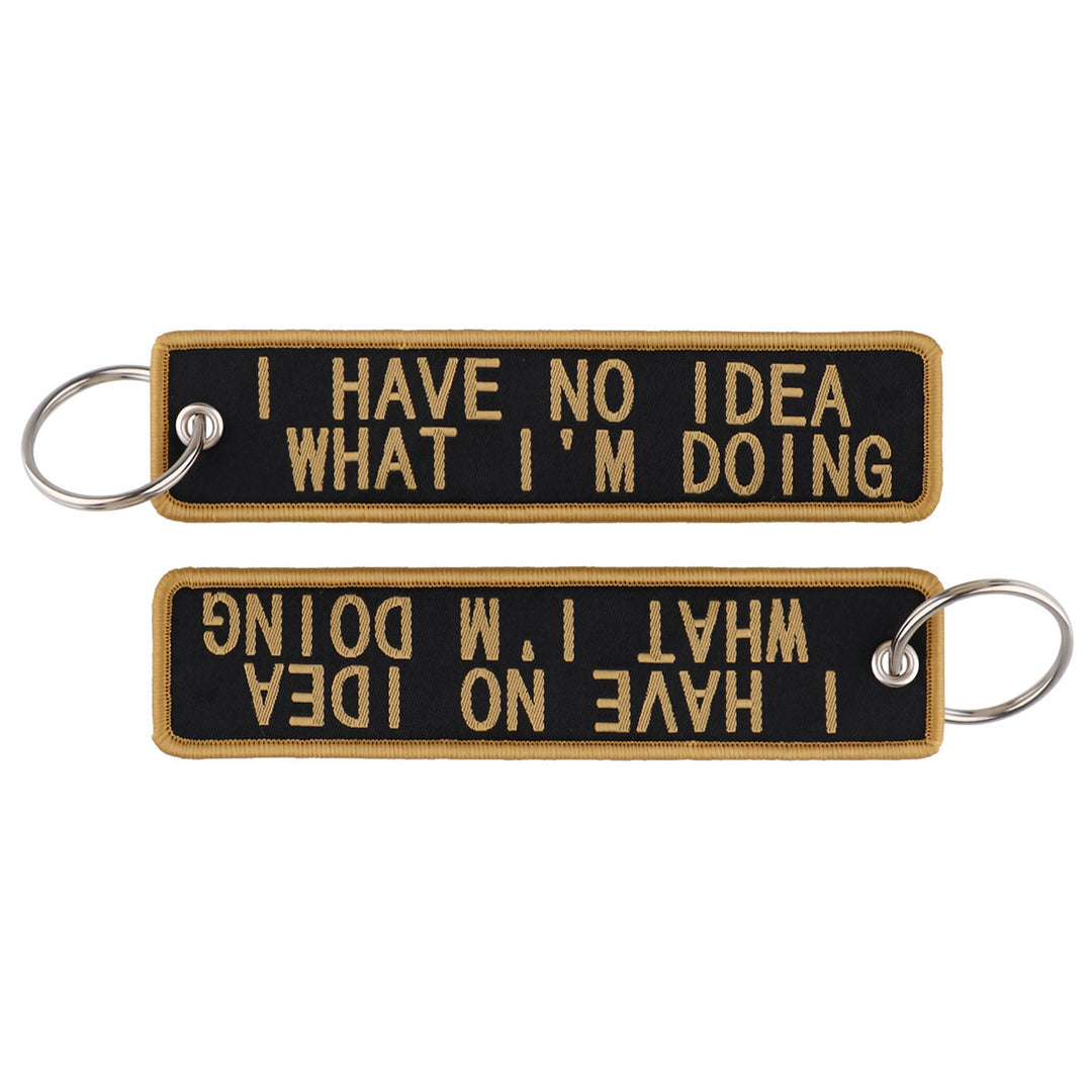 Simple Quotation Weaving Mark Fabric Keychain Accessories