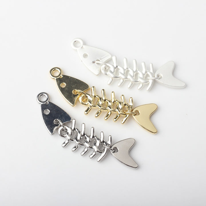 Creative Alloy Fishbone Small Pendant Diy Earrings Necklace Bracelet Jewelry Accessories