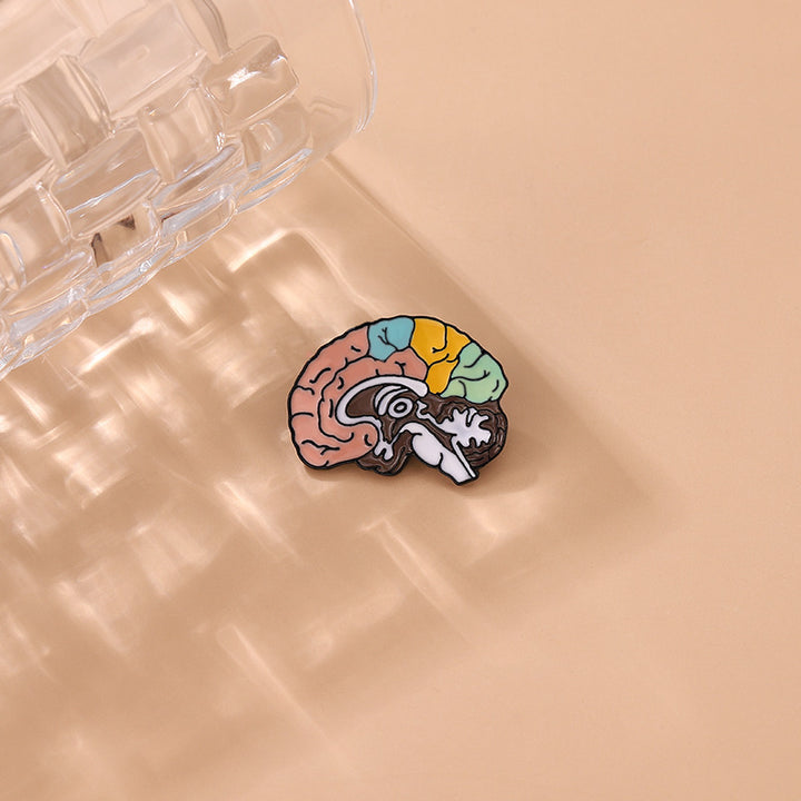 Color Brain Modeling Cartoon Ornament Alloy Dripping Badge