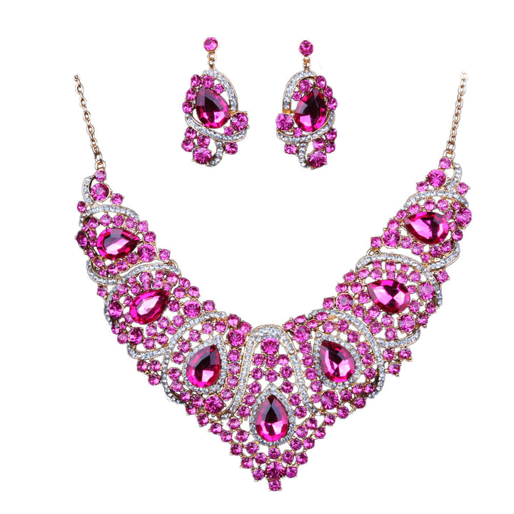 Colorful Bridal Necklace And Earring Set