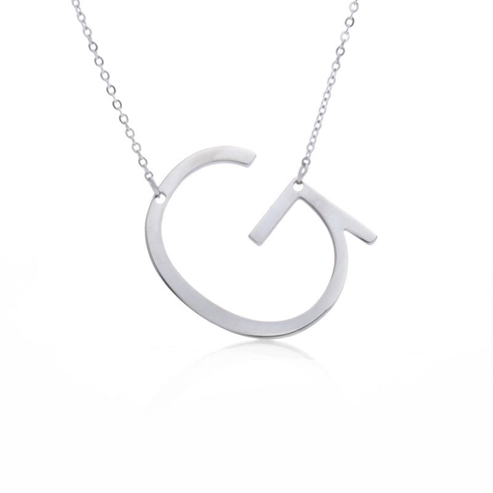 Fabulous Rose Gold Plated Stainless Steel Initial Letter Pendant Necklace