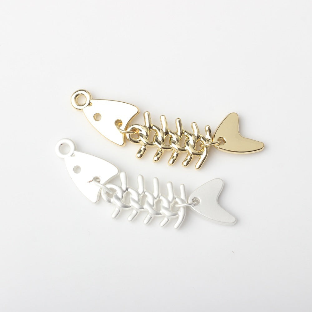 Creative Alloy Fishbone Small Pendant Diy Earrings Necklace Bracelet Jewelry Accessories