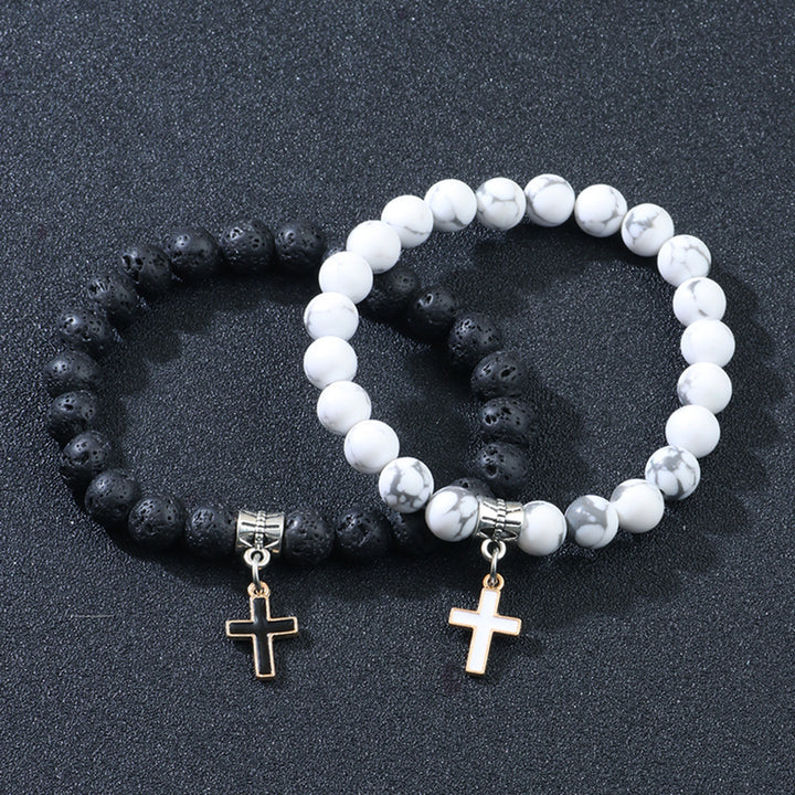 Fashion Personality Volcanic Rock Cross Bracelet