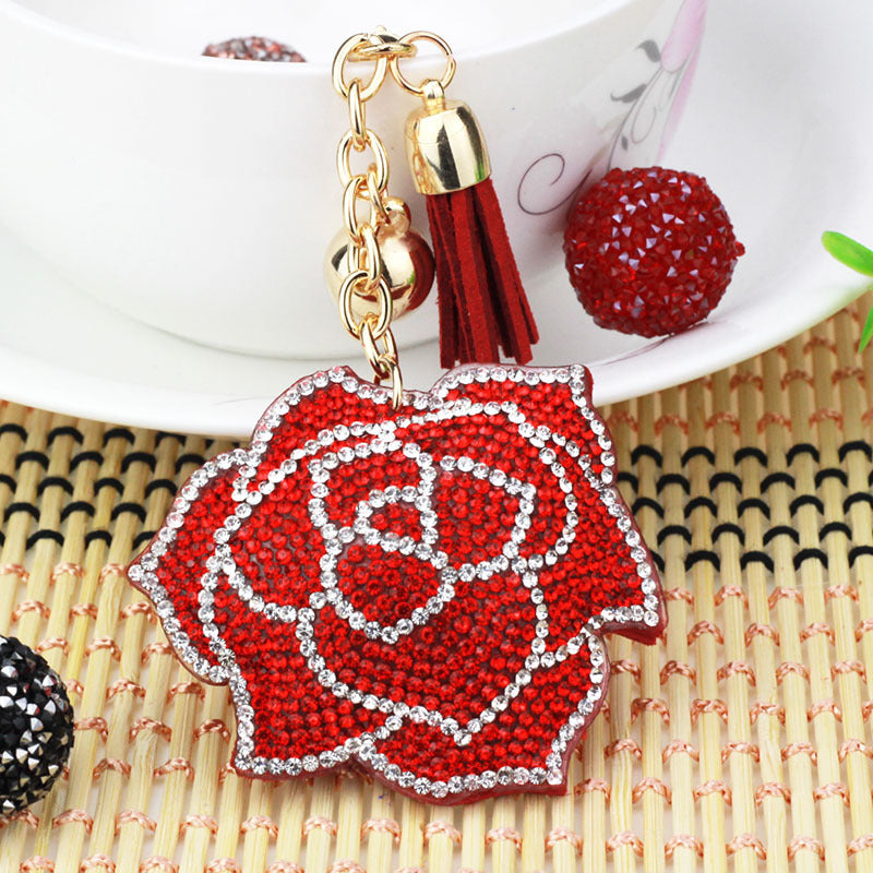 Women's Multi-color Rose Diamond Fashion Keychain