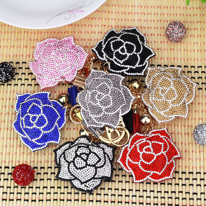 Women's Multi-color Rose Diamond Fashion Keychain