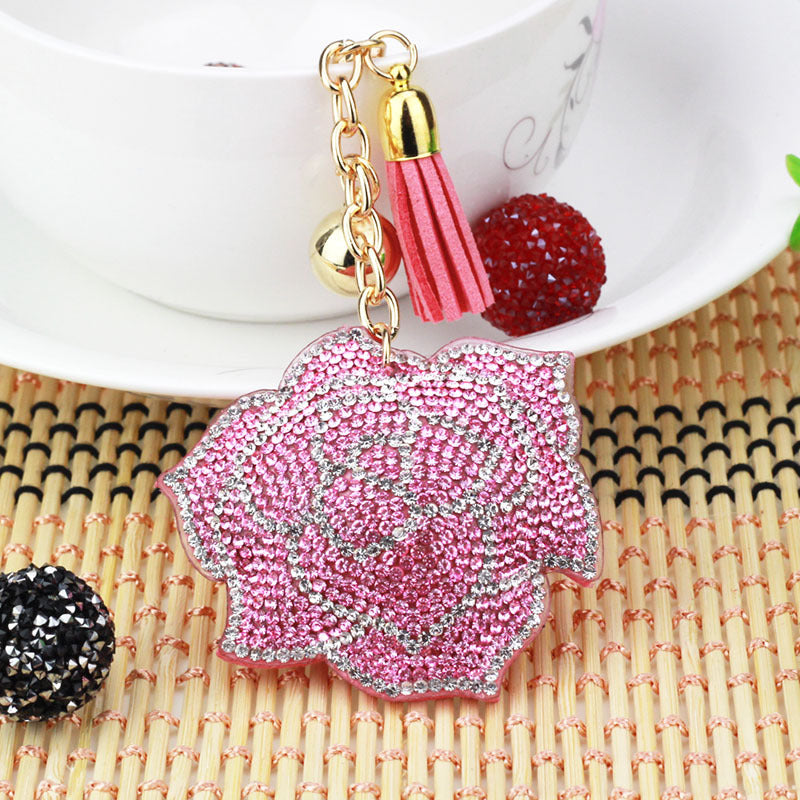 Women's Multi-color Rose Diamond Fashion Keychain