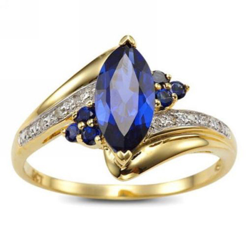 Women's Fashion Sapphire Plated 18K Gold Ring