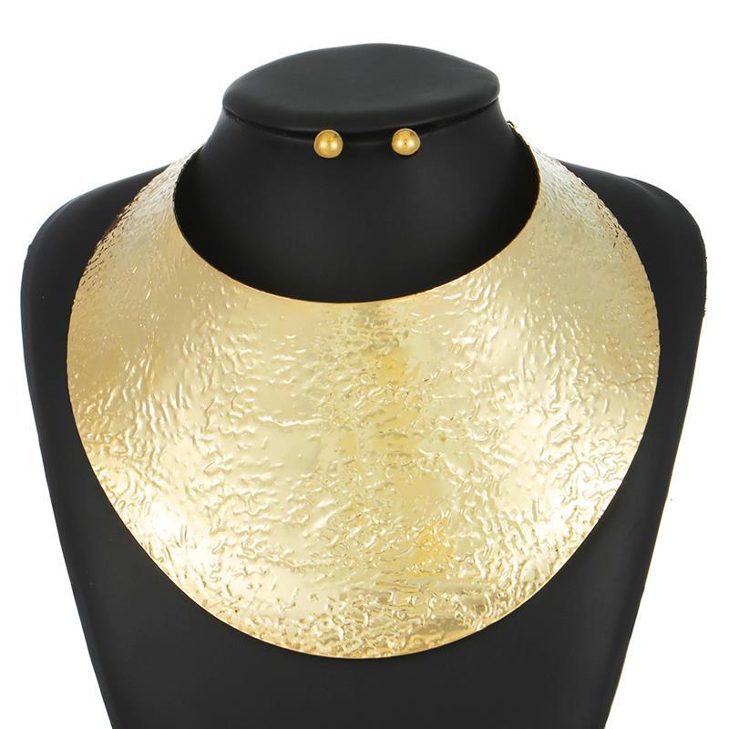 Exaggerated Choker African Metal Necklace