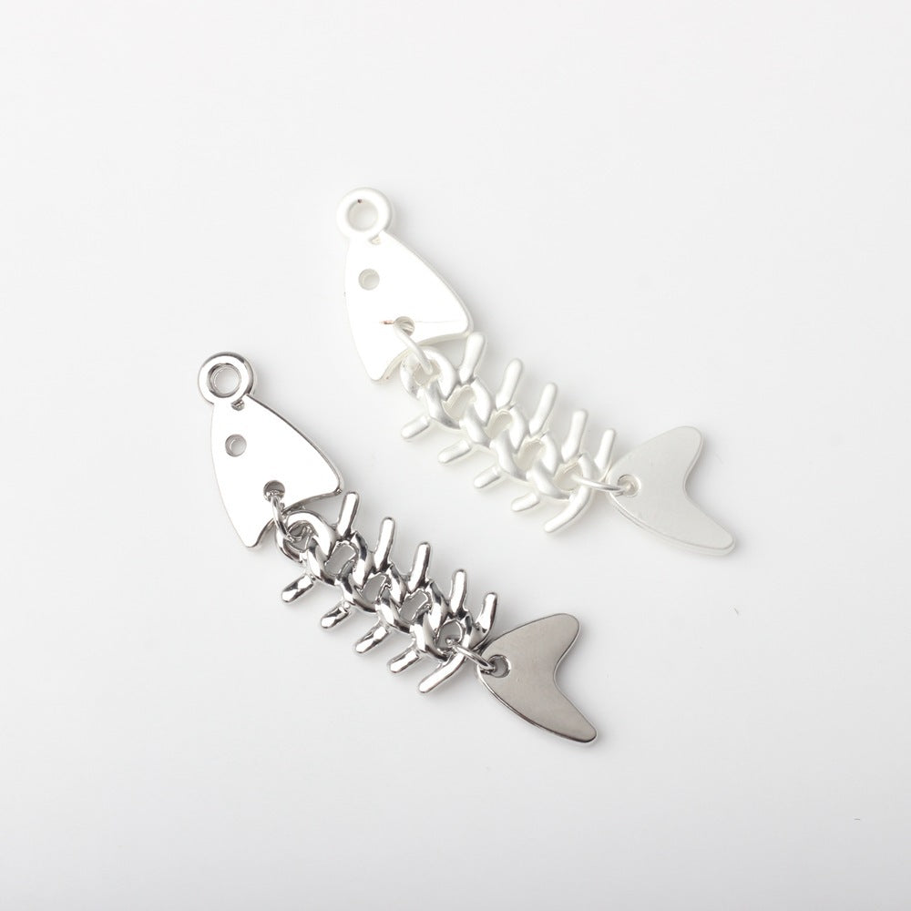 Creative Alloy Fishbone Small Pendant Diy Earrings Necklace Bracelet Jewelry Accessories