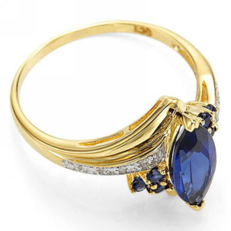 Women's Fashion Sapphire Plated 18K Gold Ring