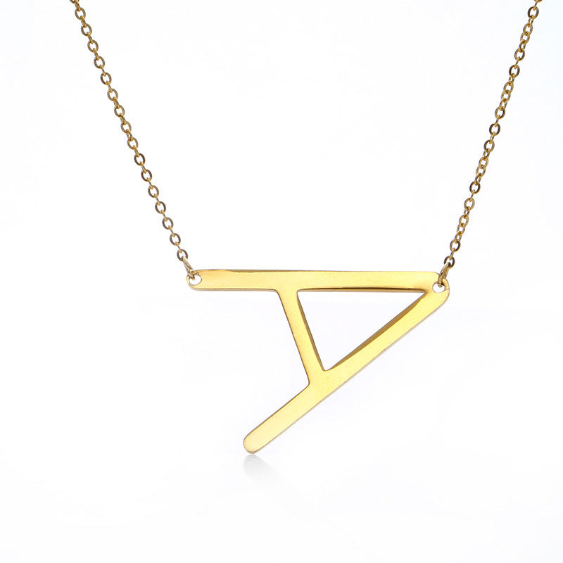 Fabulous Rose Gold Plated Stainless Steel Initial Letter Pendant Necklace