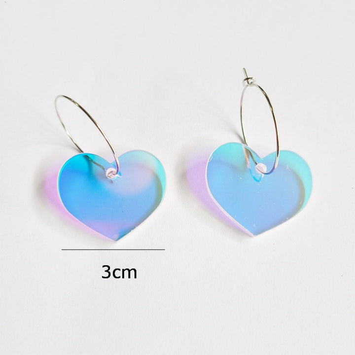 Colorful Laser Color-changing Acrylic Hollow Stud Earrings