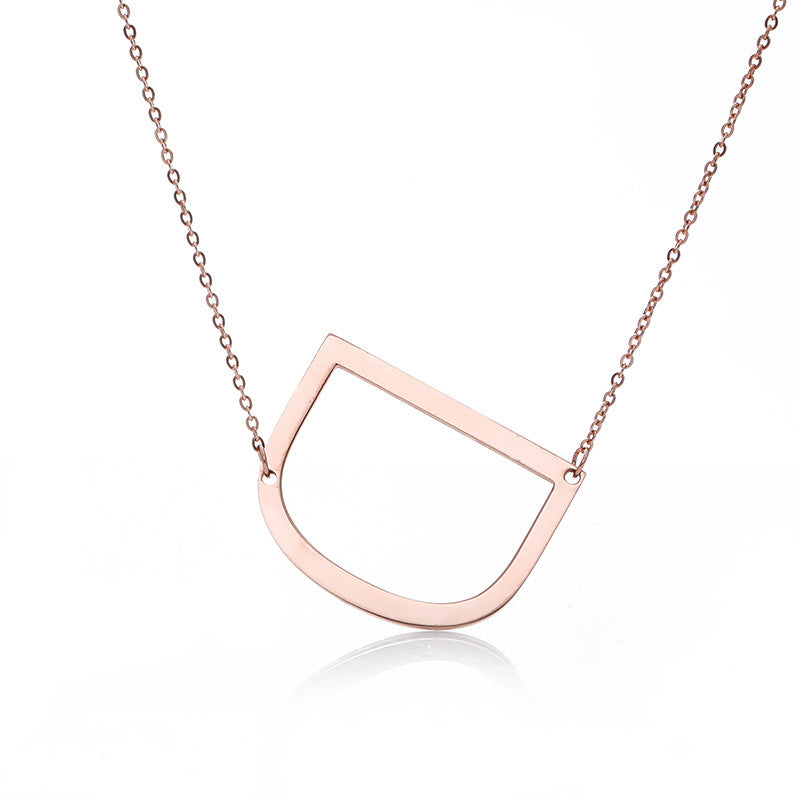 Fabulous Rose Gold Plated Stainless Steel Initial Letter Pendant Necklace