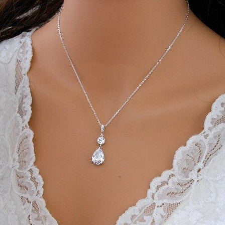 Necklace Earrings Minimalistic Water Drops Suit