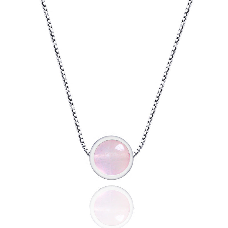 925 Sterling Silver Strawberry Quartz Necklace