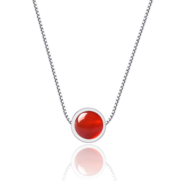 925 Sterling Silver Strawberry Quartz Necklace