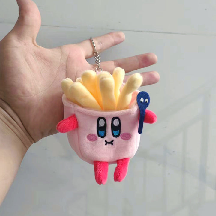 Cartoon Plush Hamburger Fries Hot Dog Chicken Leg Keychain Doll Pendant