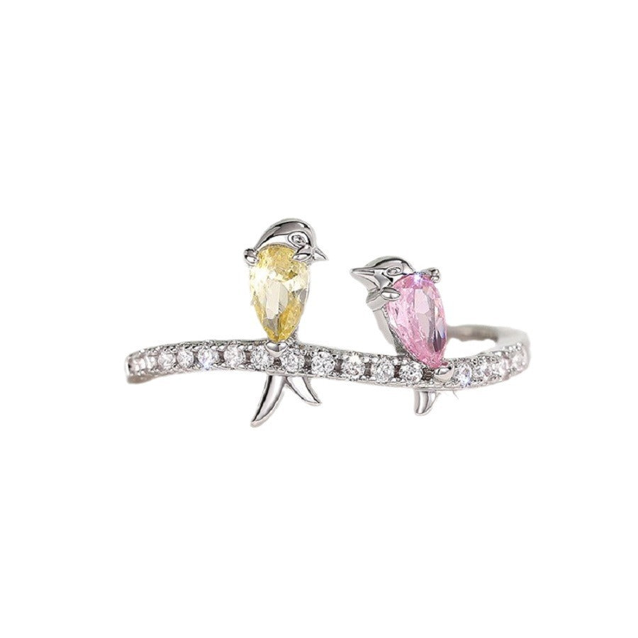 Women's Colorful Bird Ring Cute Swallow