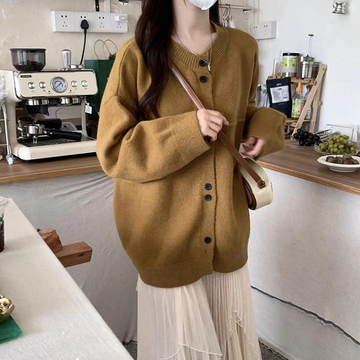 Design Sweater Lazy Coat Ins Style Loose Knitted Cardigan