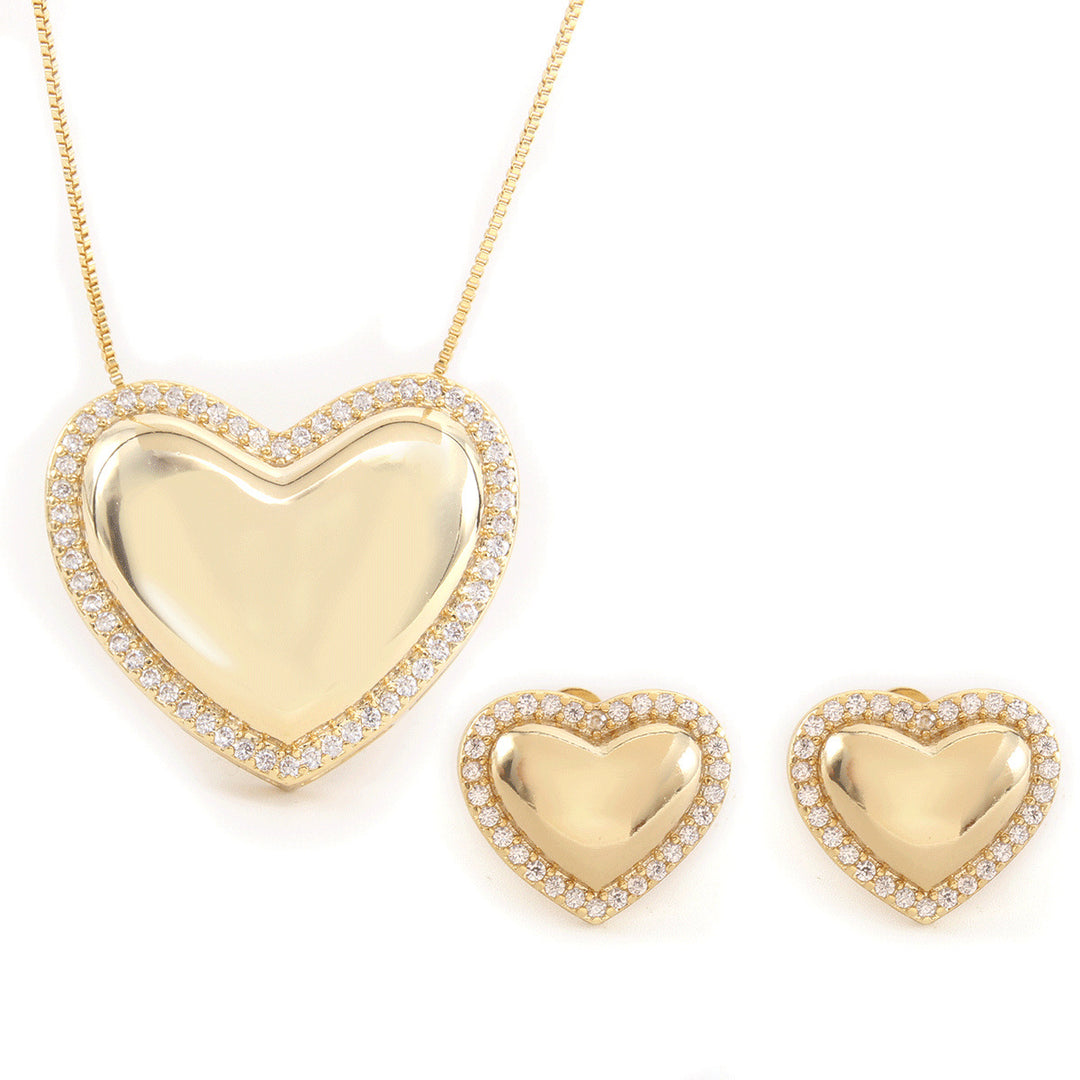 Heart-shaped Zircon Women's Necklace Suit