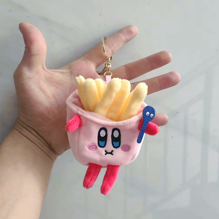 Cartoon Plush Hamburger Fries Hot Dog Chicken Leg Keychain Doll Pendant