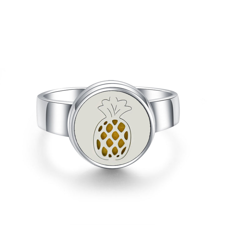 Hollow Adjustable Tree Of Life Titanium Steel Aromatherapy Diffuser Ring