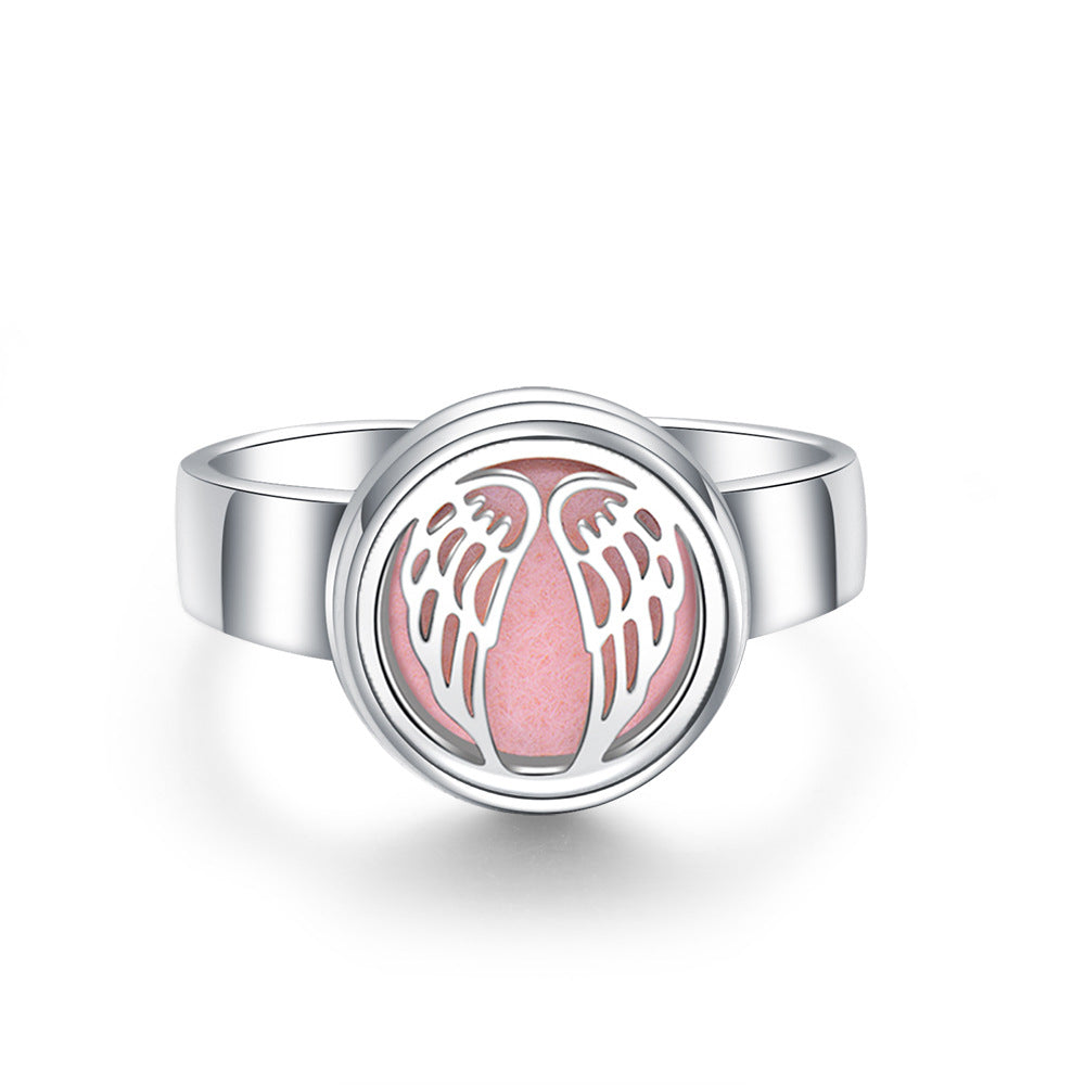 Hollow Adjustable Tree Of Life Titanium Steel Aromatherapy Diffuser Ring