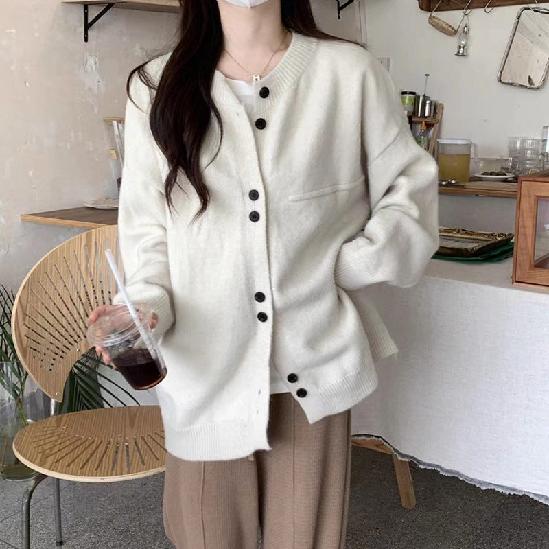 Design Sweater Lazy Coat Ins Style Loose Knitted Cardigan