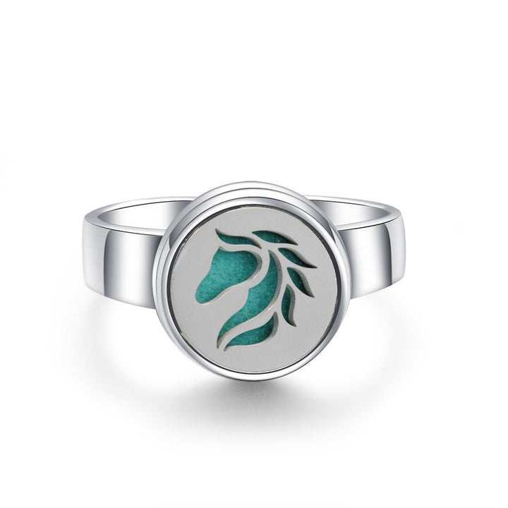 Hollow Adjustable Tree Of Life Titanium Steel Aromatherapy Diffuser Ring