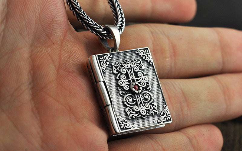 925 Silver Vintage Thai Silver Scripture Pendant