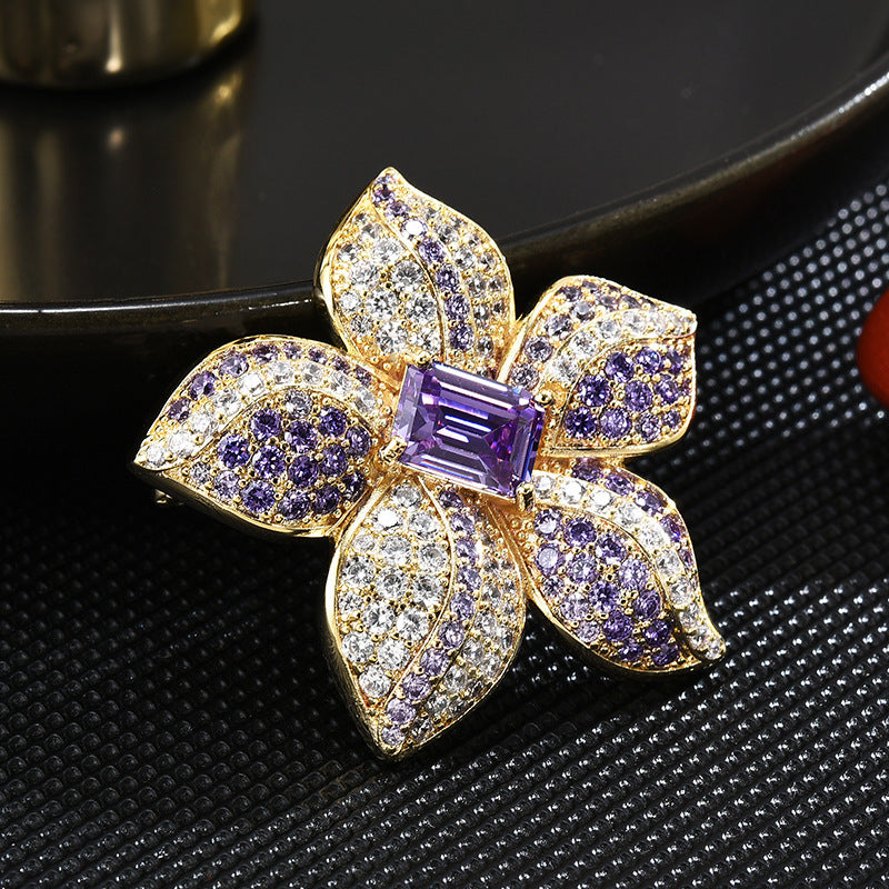 Purple Flower Brooch Beautifully Designed