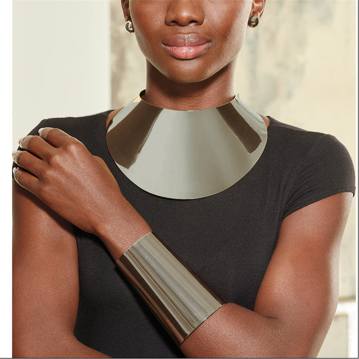 Exaggerated Choker African Metal Necklace