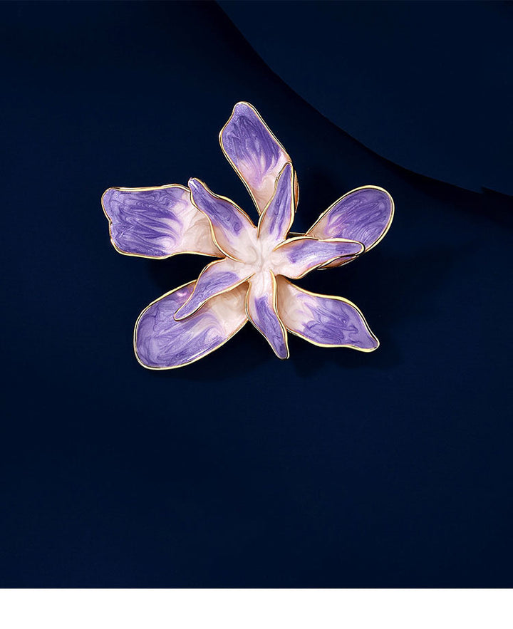 Purple Flower Brooch Elegant Pin Clothes Accessories