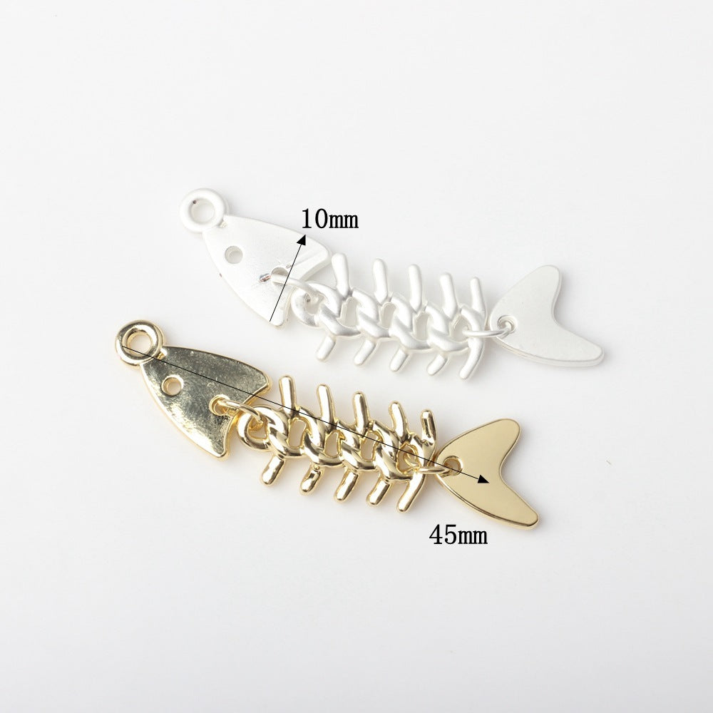 Creative Alloy Fishbone Small Pendant Diy Earrings Necklace Bracelet Jewelry Accessories