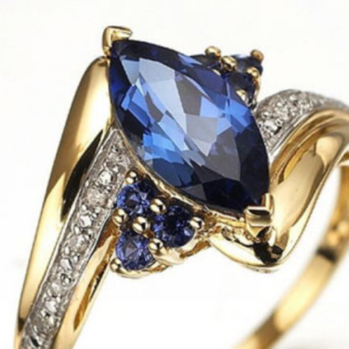 Women's Fashion Sapphire Plated 18K Gold Ring