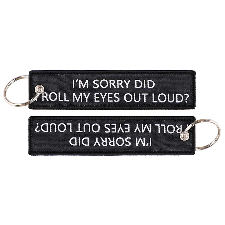 Simple Quotation Weaving Mark Fabric Keychain Accessories