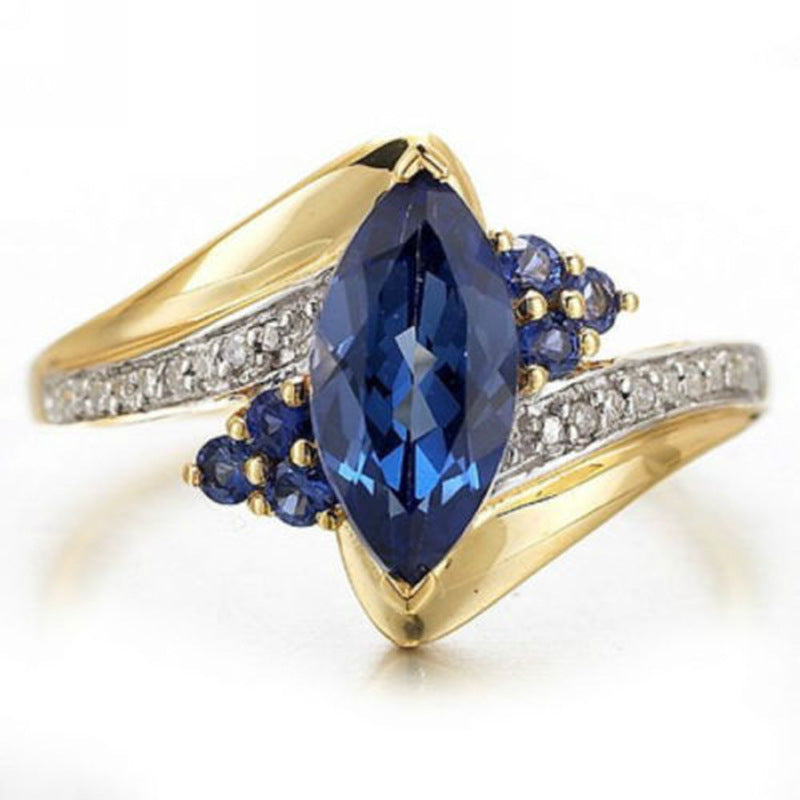 Women's Fashion Sapphire Plated 18K Gold Ring