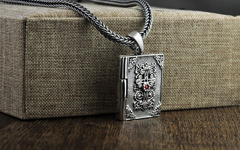 925 Silver Vintage Thai Silver Scripture Pendant