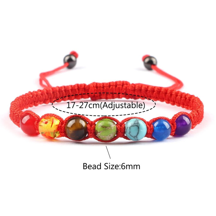 AliExpress New Cross-border Hot Selling 6MM Colorful Natural Stone Ball Bracelet Hand-woven Adjustable